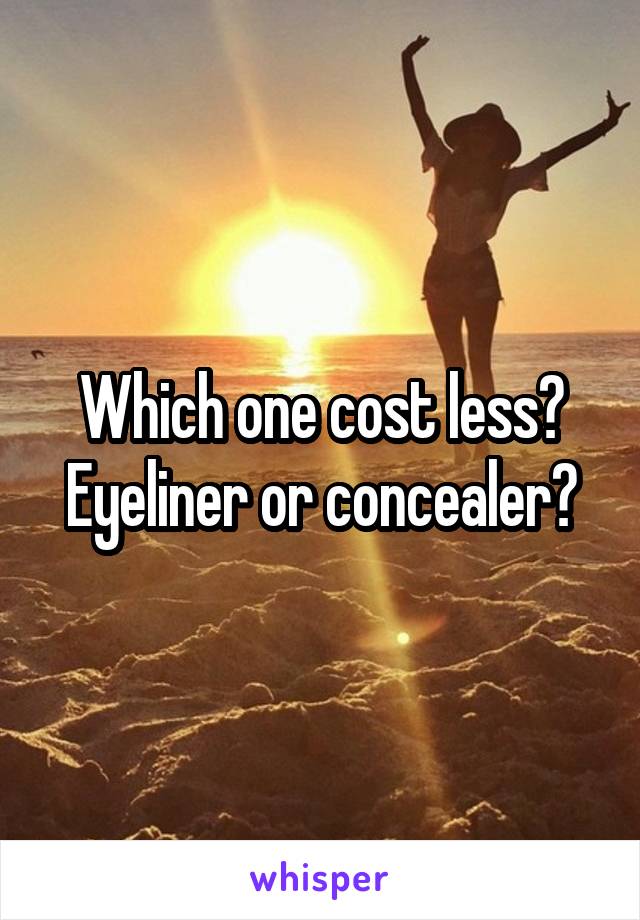 Which one cost less? Eyeliner or concealer?