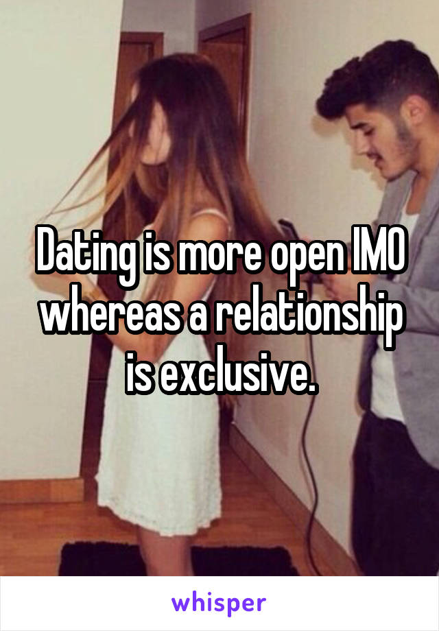 Dating is more open IMO whereas a relationship is exclusive.