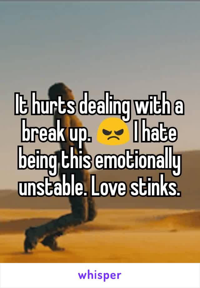It hurts dealing with a break up. 😠 I hate being this emotionally unstable. Love stinks.
