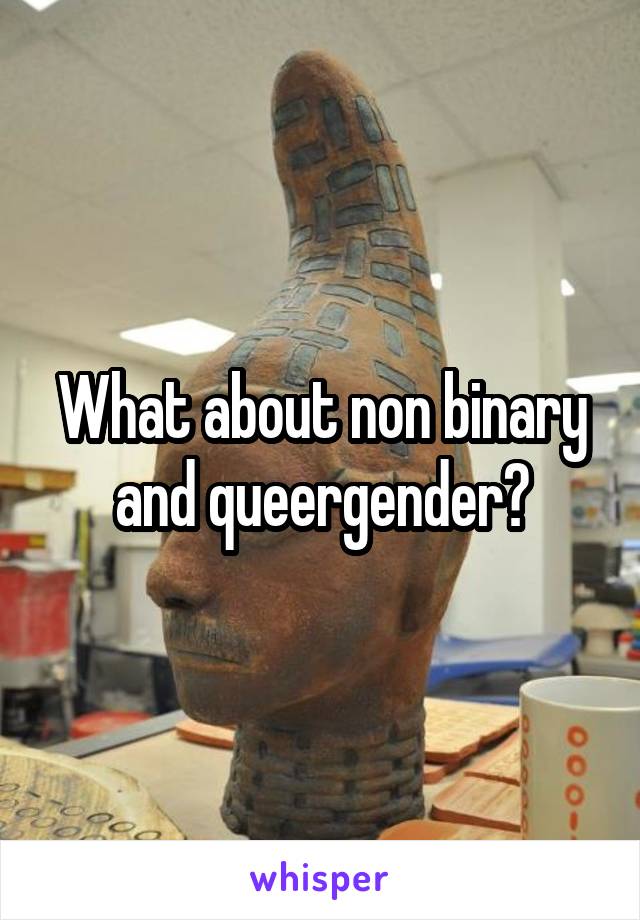 What about non binary and queergender?