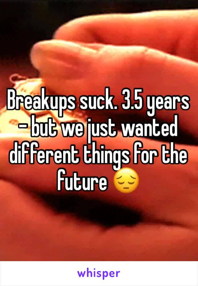 Breakups suck. 3.5 years - but we just wanted different things for the future 😔