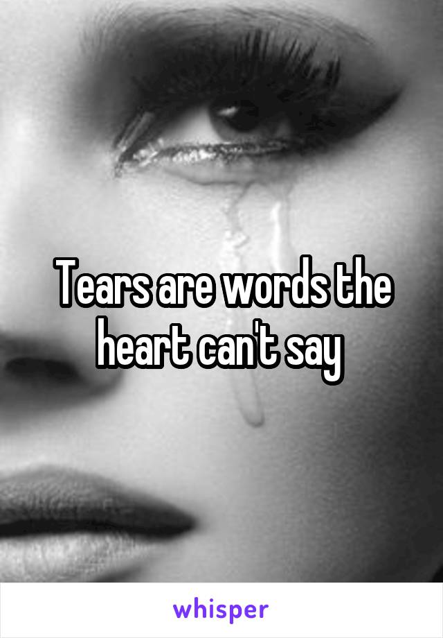 Tears are words the heart can't say 