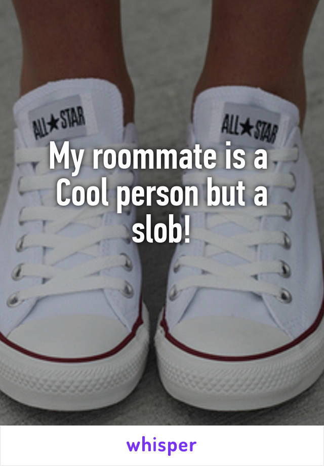 My roommate is a 
Cool person but a slob!
 
