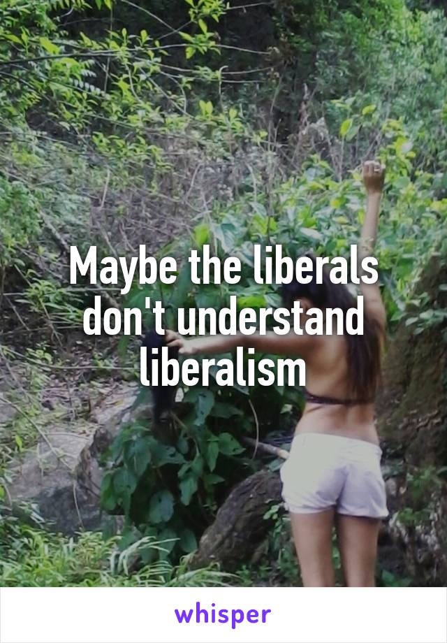 Maybe the liberals don't understand liberalism