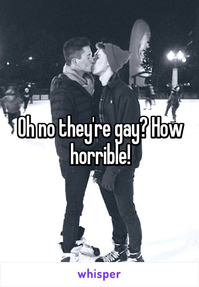 Oh no they're gay? How horrible!