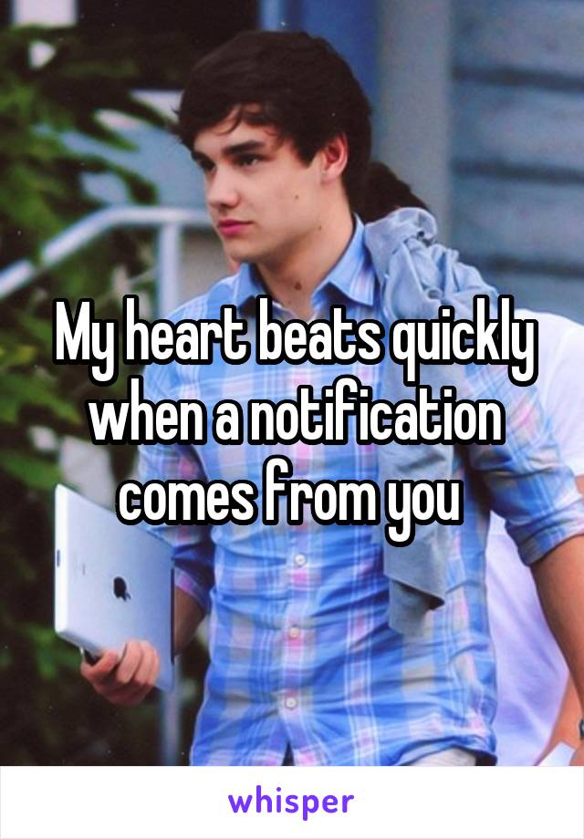 My heart beats quickly when a notification comes from you 