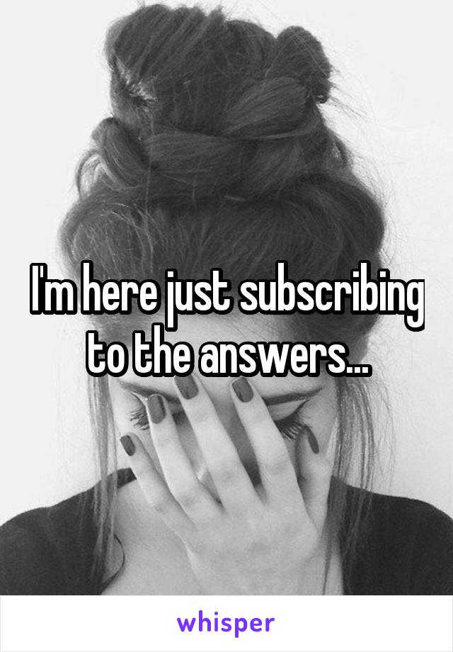 I'm here just subscribing to the answers...