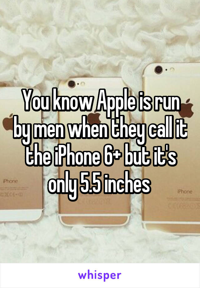 You know Apple is run by men when they call it the iPhone 6+ but it's only 5.5 inches 