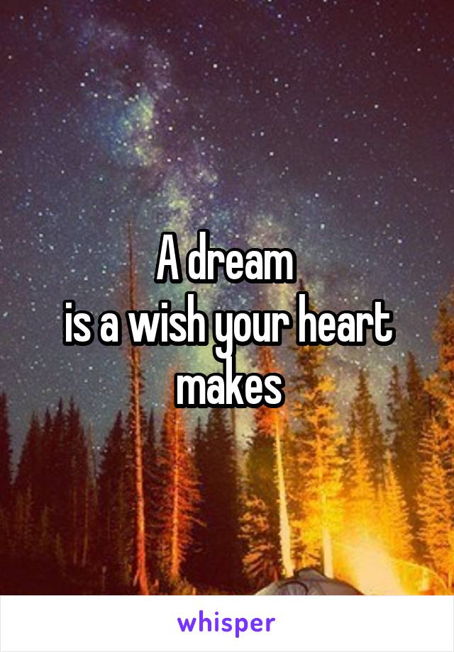 A dream 
is a wish your heart makes