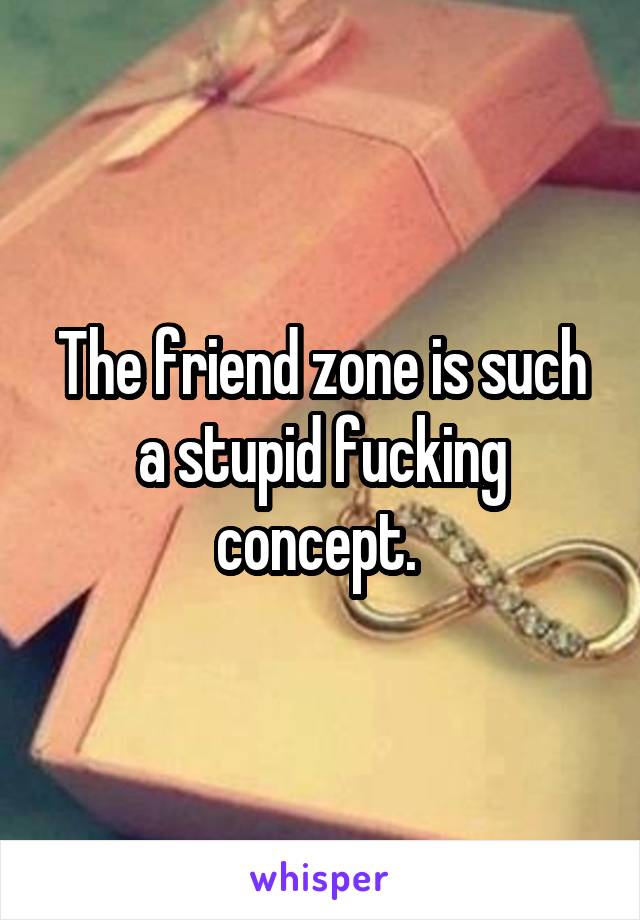 The friend zone is such a stupid fucking concept. 