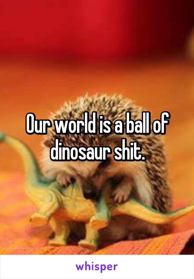 Our world is a ball of dinosaur shit.