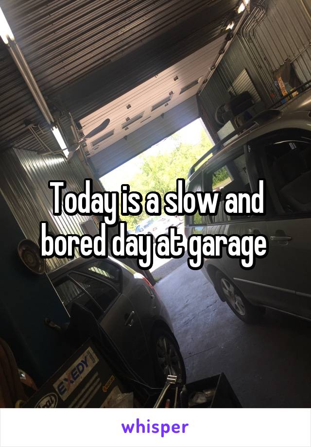 Today is a slow and bored day at garage 