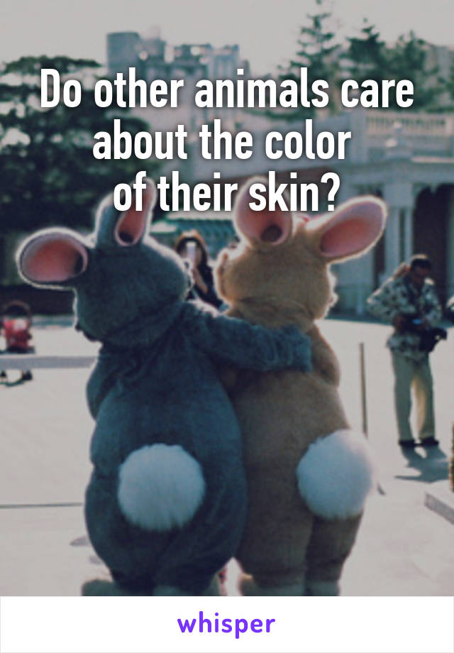 Do other animals care about the color 
of their skin?






