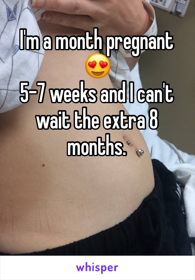 I'm a month pregnant 😍
5-7 weeks and I can't wait the extra 8 months. 
