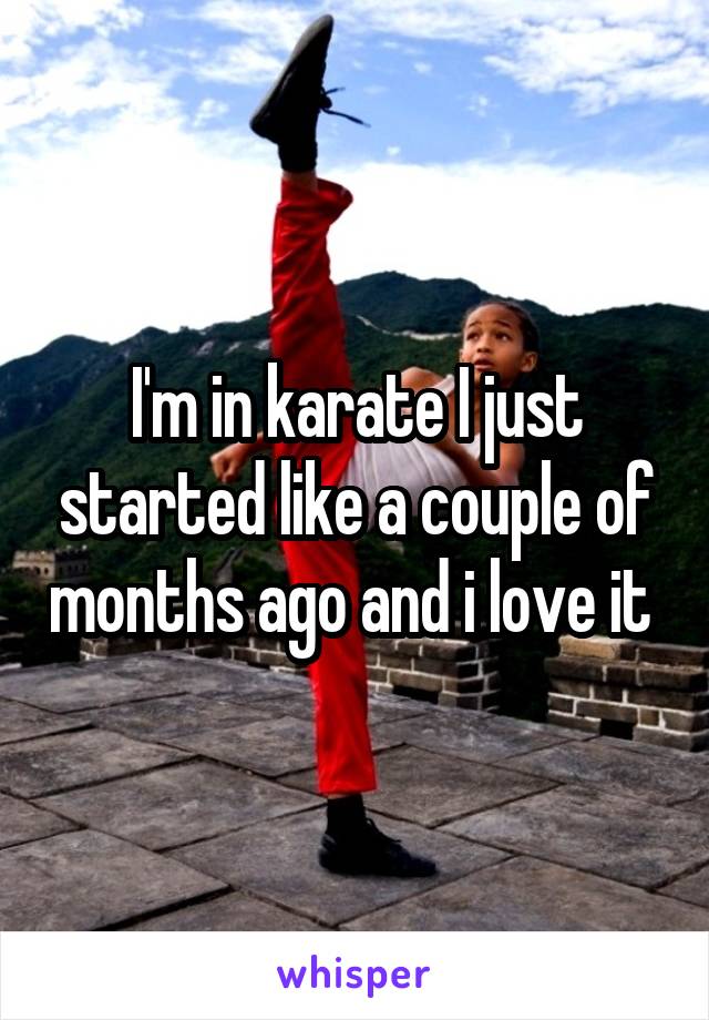 I'm in karate I just started like a couple of months ago and i love it 