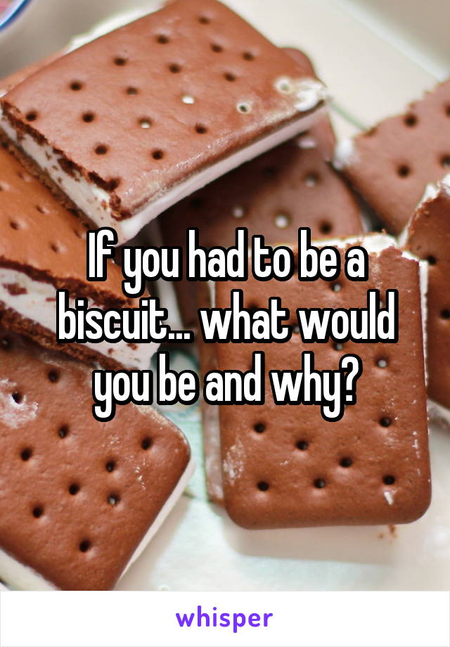 If you had to be a biscuit... what would you be and why?