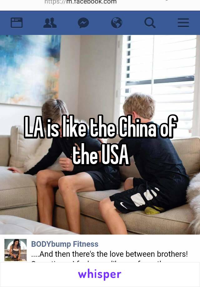 LA is like the China of the USA