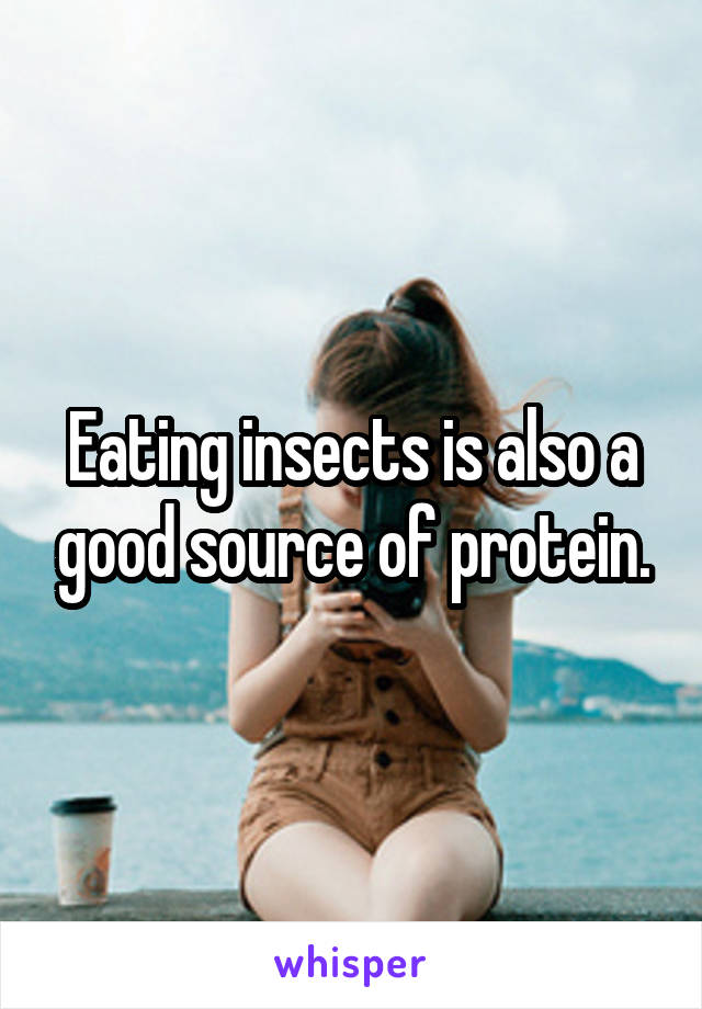 Eating insects is also a good source of protein.