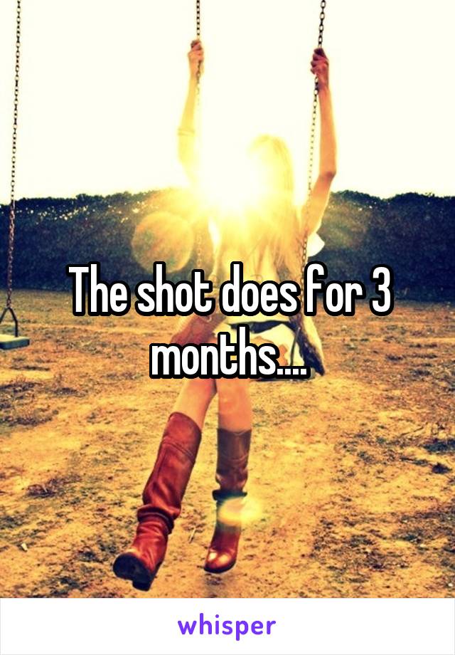 The shot does for 3 months....