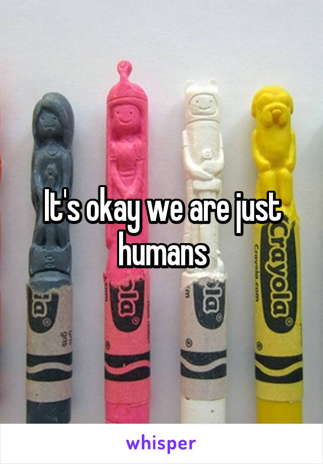 It's okay we are just humans