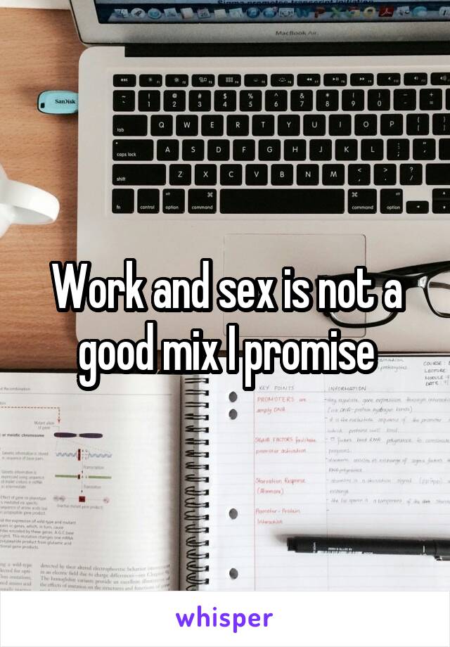 Work and sex is not a good mix I promise