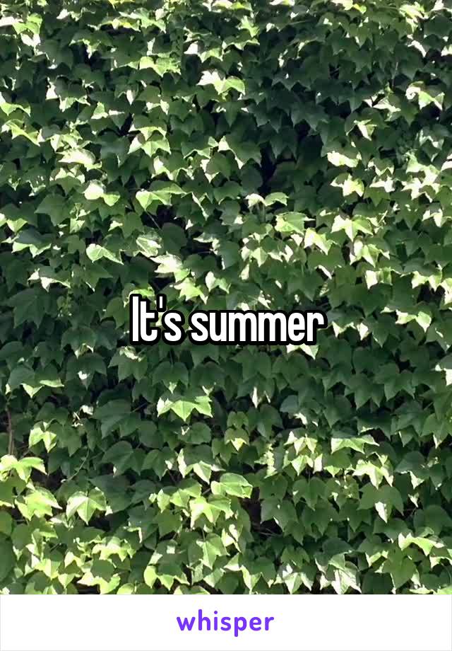 It's summer