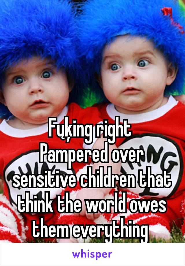 Fųķing right 
Pampered over sensitive children that think the world owes them everything 