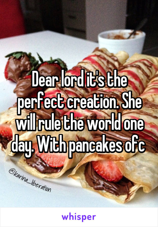 Dear lord it's the perfect creation. She will rule the world one day. With pancakes ofc 