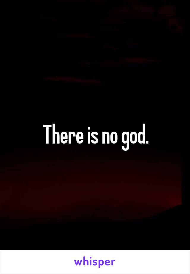 There is no god.