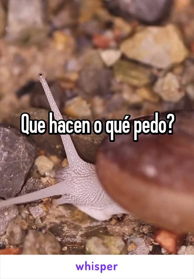 Que hacen o qué pedo?
