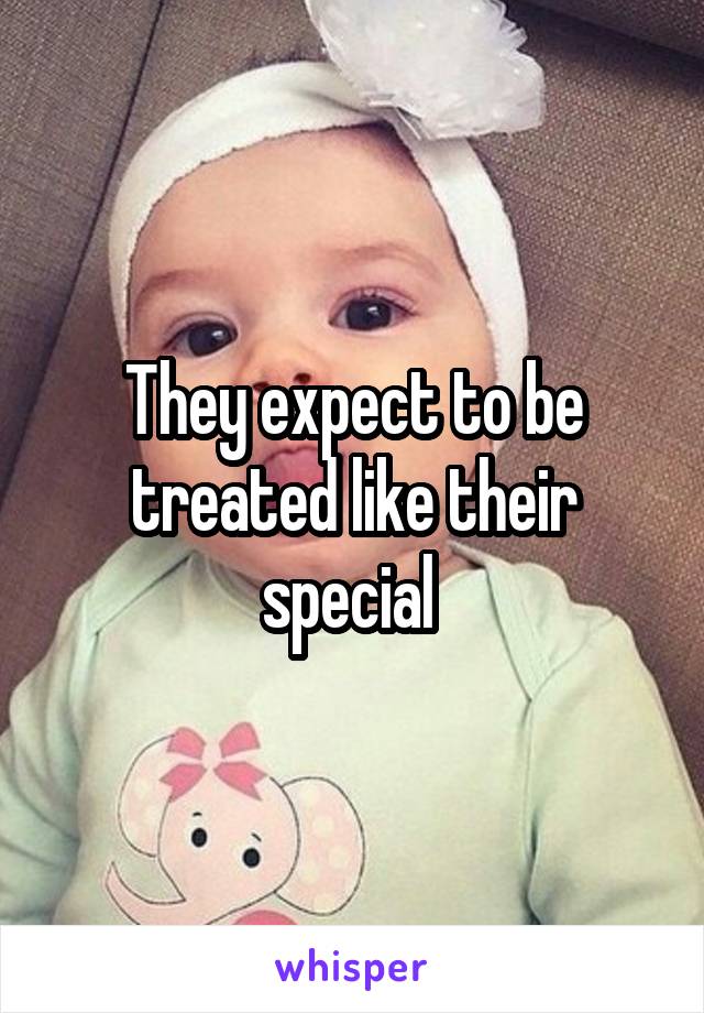 They expect to be treated like their special 