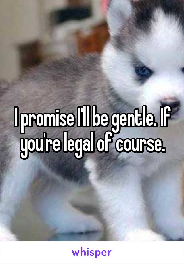 I promise I'll be gentle. If you're legal of course.