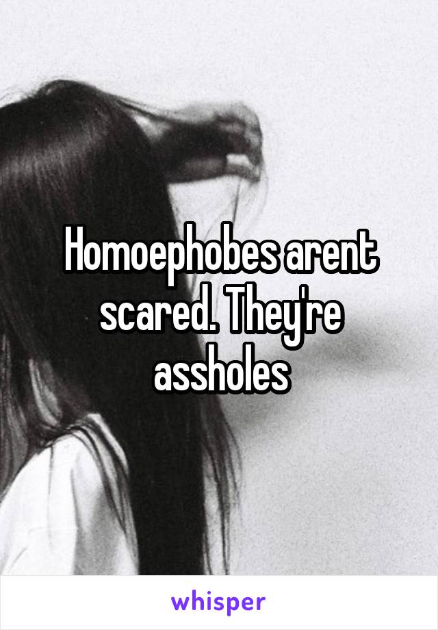 Homoephobes arent scared. They're assholes