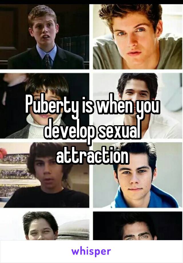 Puberty is when you develop sexual attraction