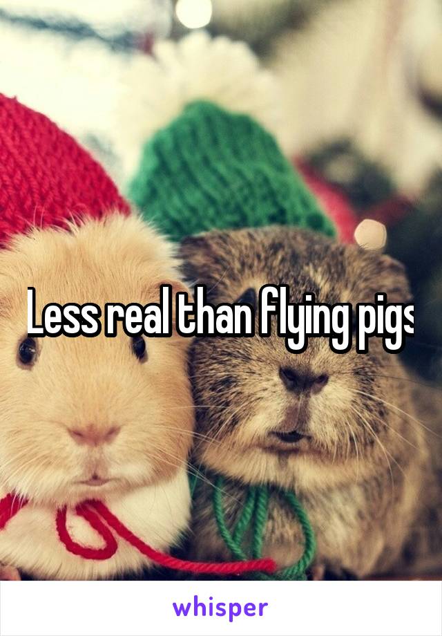 Less real than flying pigs