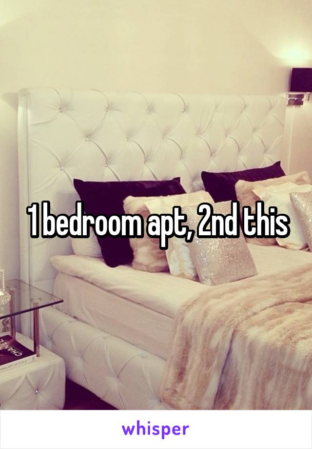 1 bedroom apt, 2nd this