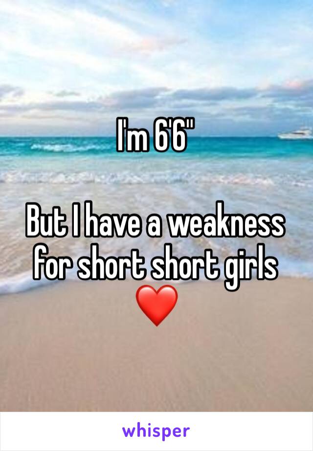 I'm 6'6"

But I have a weakness for short short girls ❤️