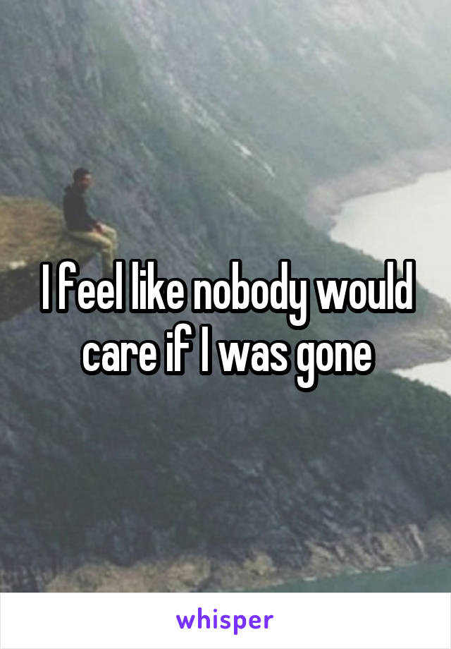 I feel like nobody would care if I was gone