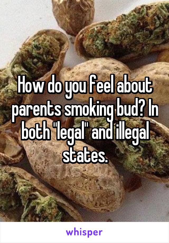 How do you feel about parents smoking bud? In both "legal" and illegal states.