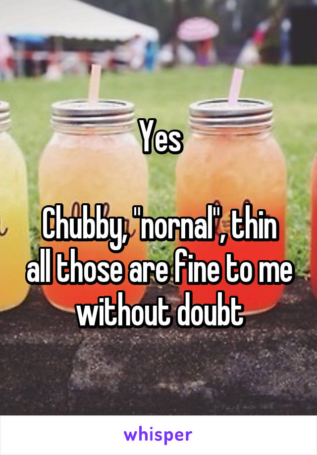 Yes

Chubby, "nornal", thin all those are fine to me without doubt