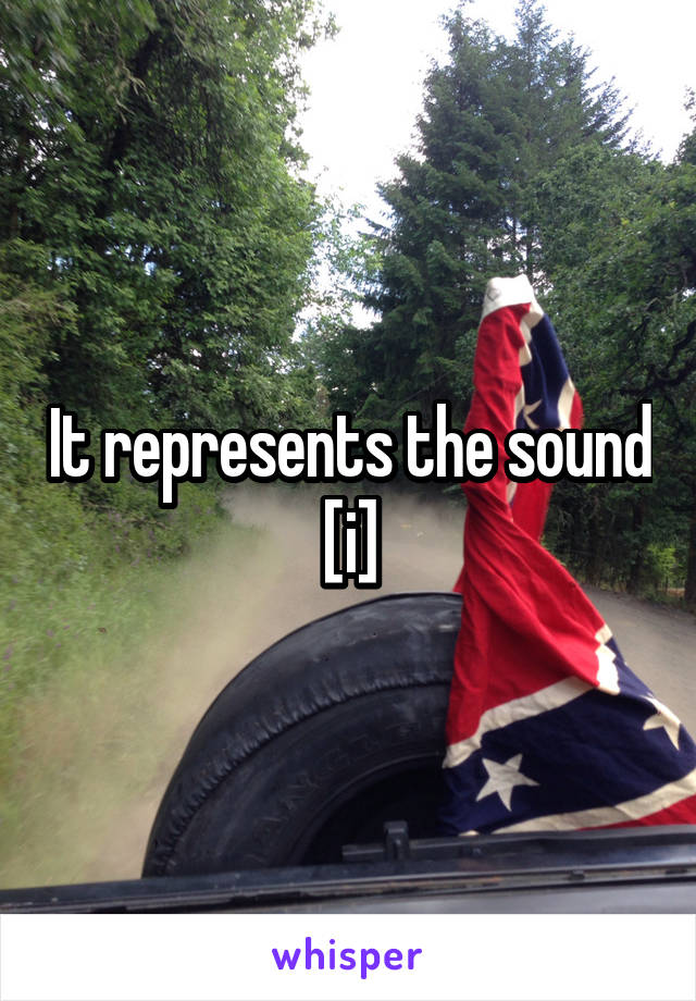 It represents the sound [i]