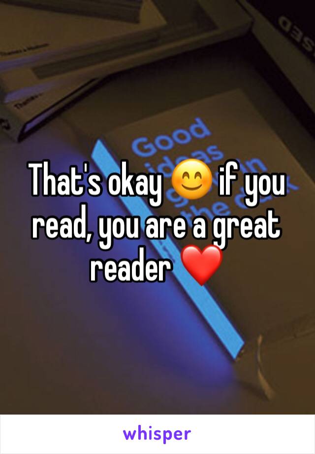 That's okay 😊 if you read, you are a great reader ❤️