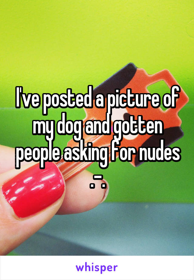 I've posted a picture of my dog and gotten people asking for nudes .-.