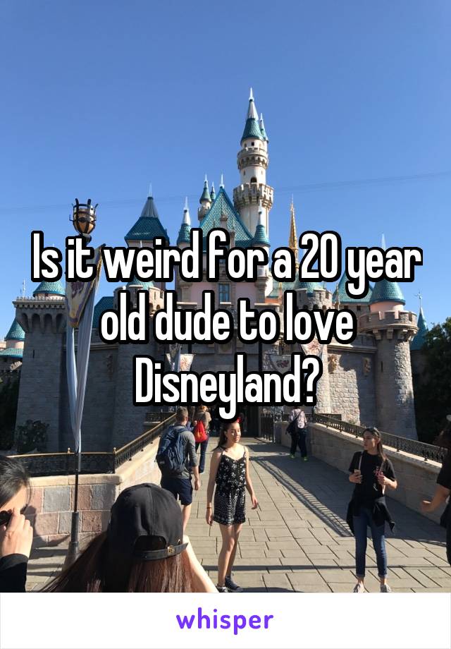 Is it weird for a 20 year old dude to love Disneyland?