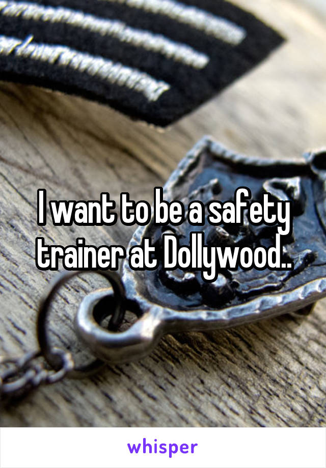 I want to be a safety trainer at Dollywood..