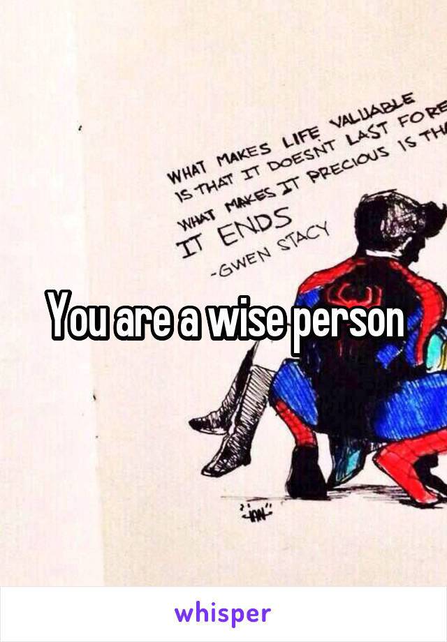 You are a wise person