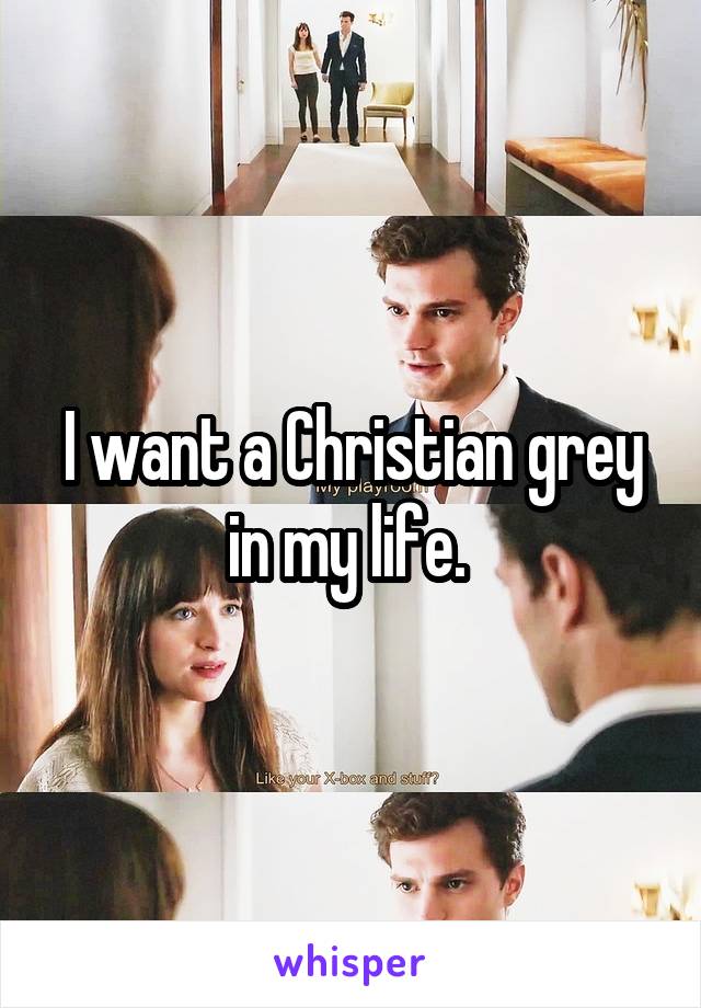 I want a Christian grey in my life. 