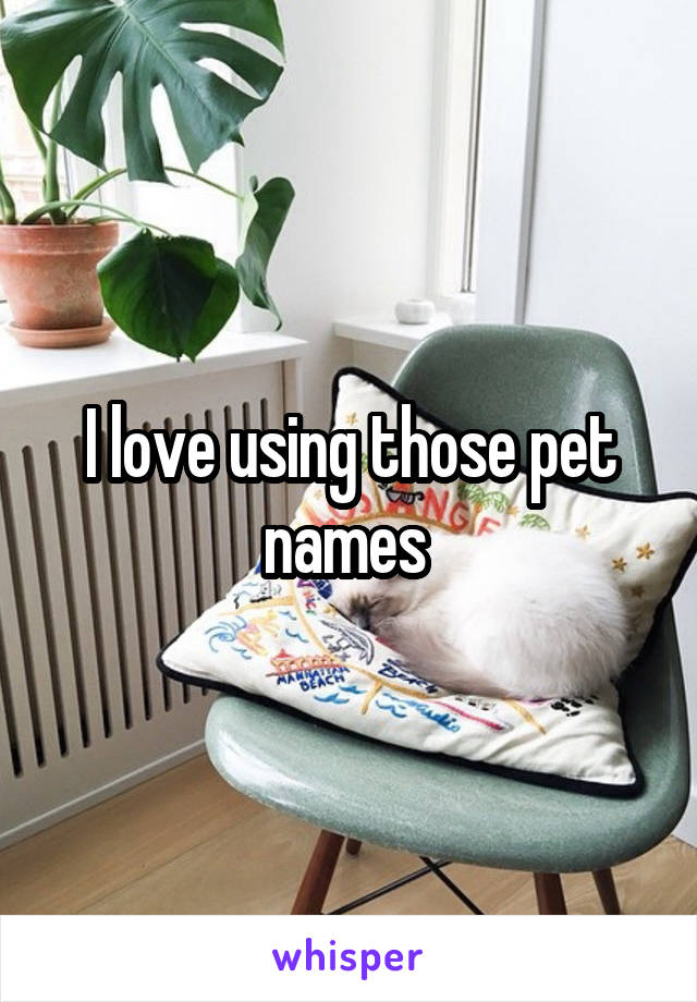 I love using those pet names 