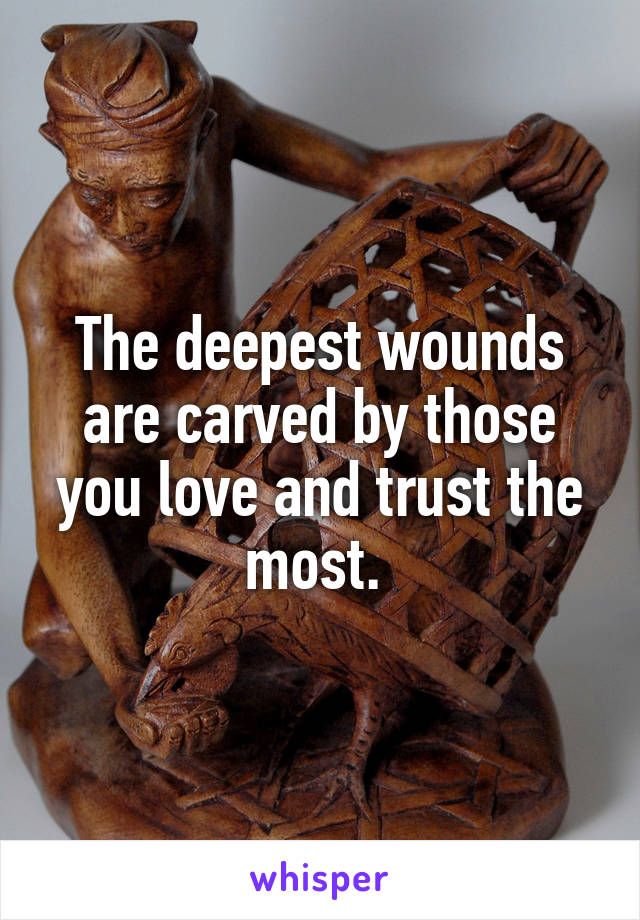 The deepest wounds are carved by those you love and trust the most. 