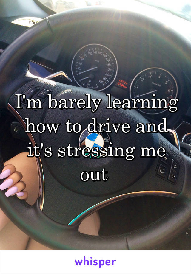 I'm barely learning how to drive and it's stressing me out 